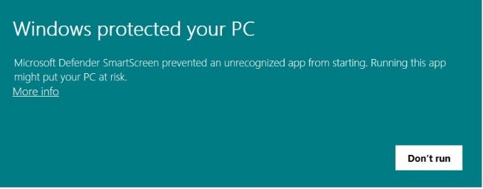 Windows Protected Your PC: More Info