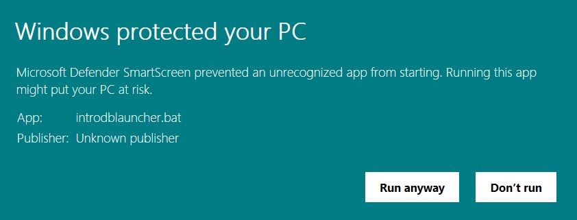Windows Protected Your PC: Run Anyway